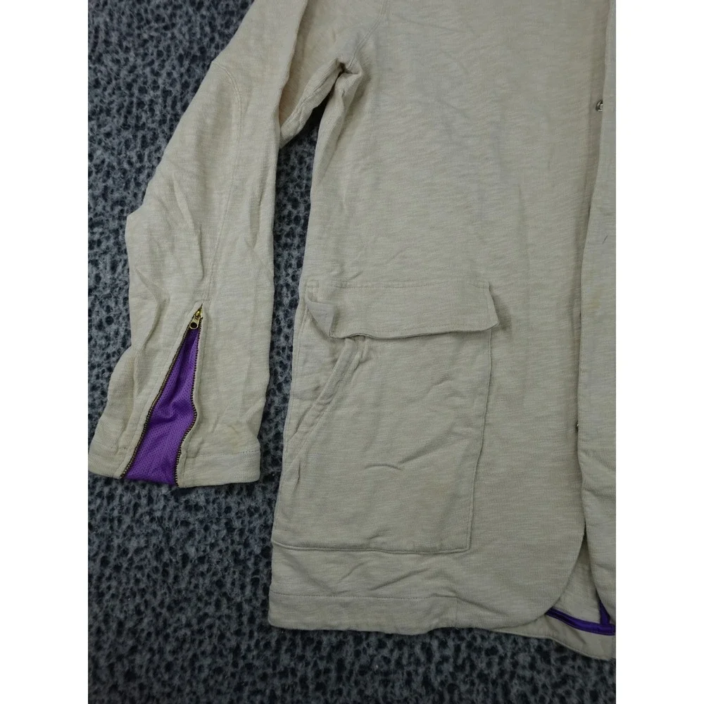 Jordan Hooded Blazer Jacket Mens Medium Cream Purple Zip Cuff Sample